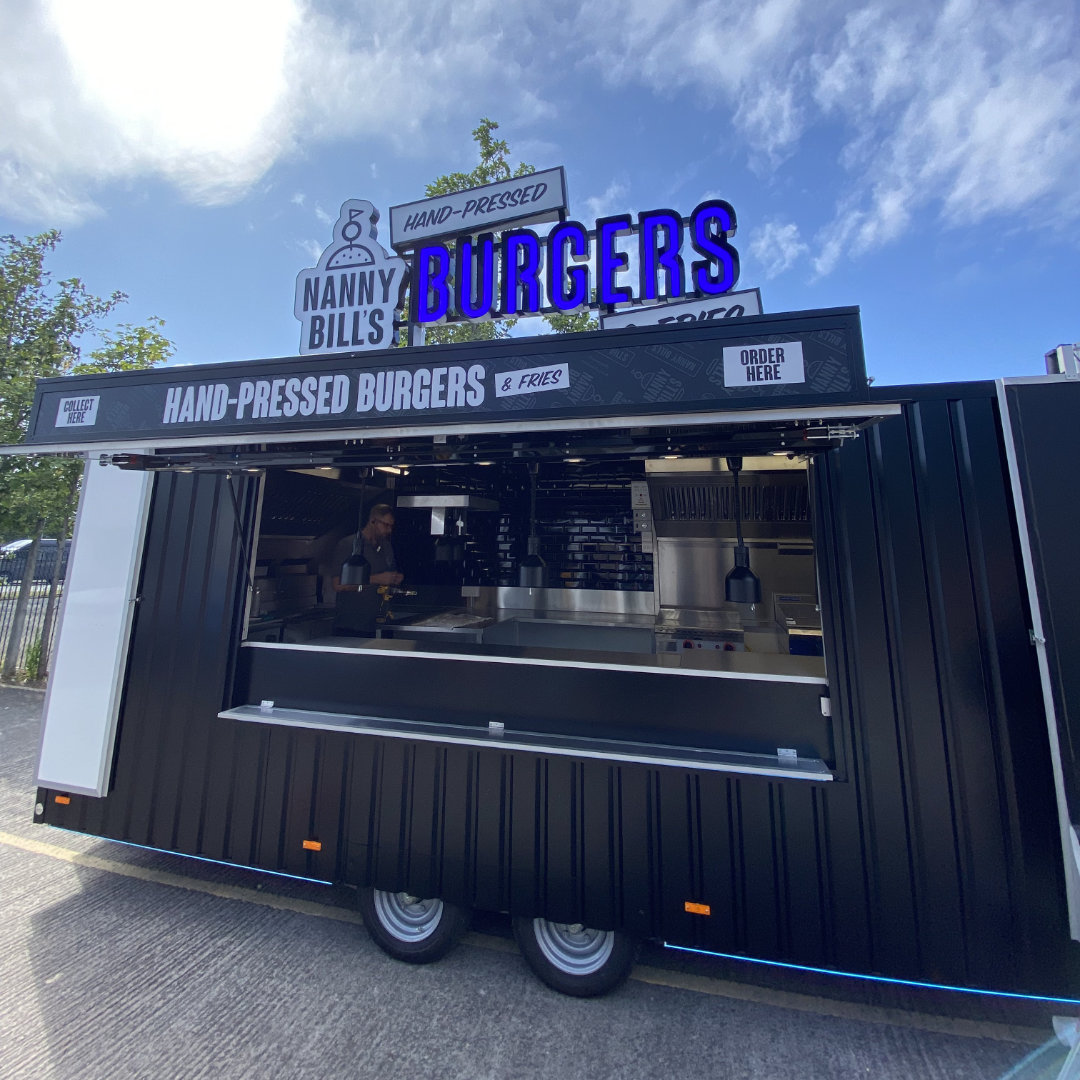 Nanny Bill's Burgers Trailer Front View