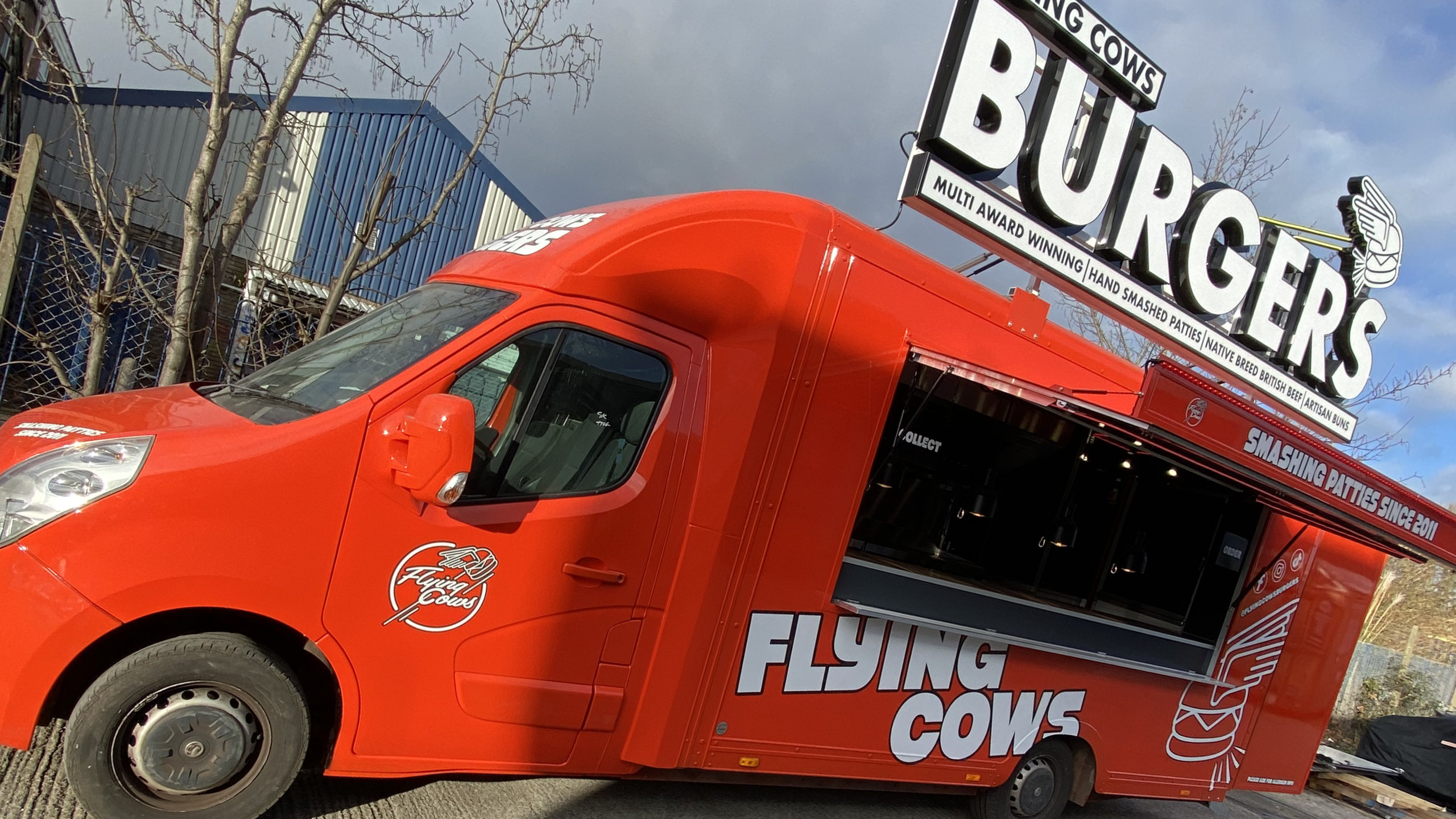 Flying Cows Burgers Food Truck Wrap